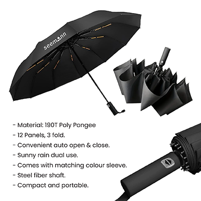 XIXILIA 23" Auto-Open 12 Panel Double Ribs Umbrella 10